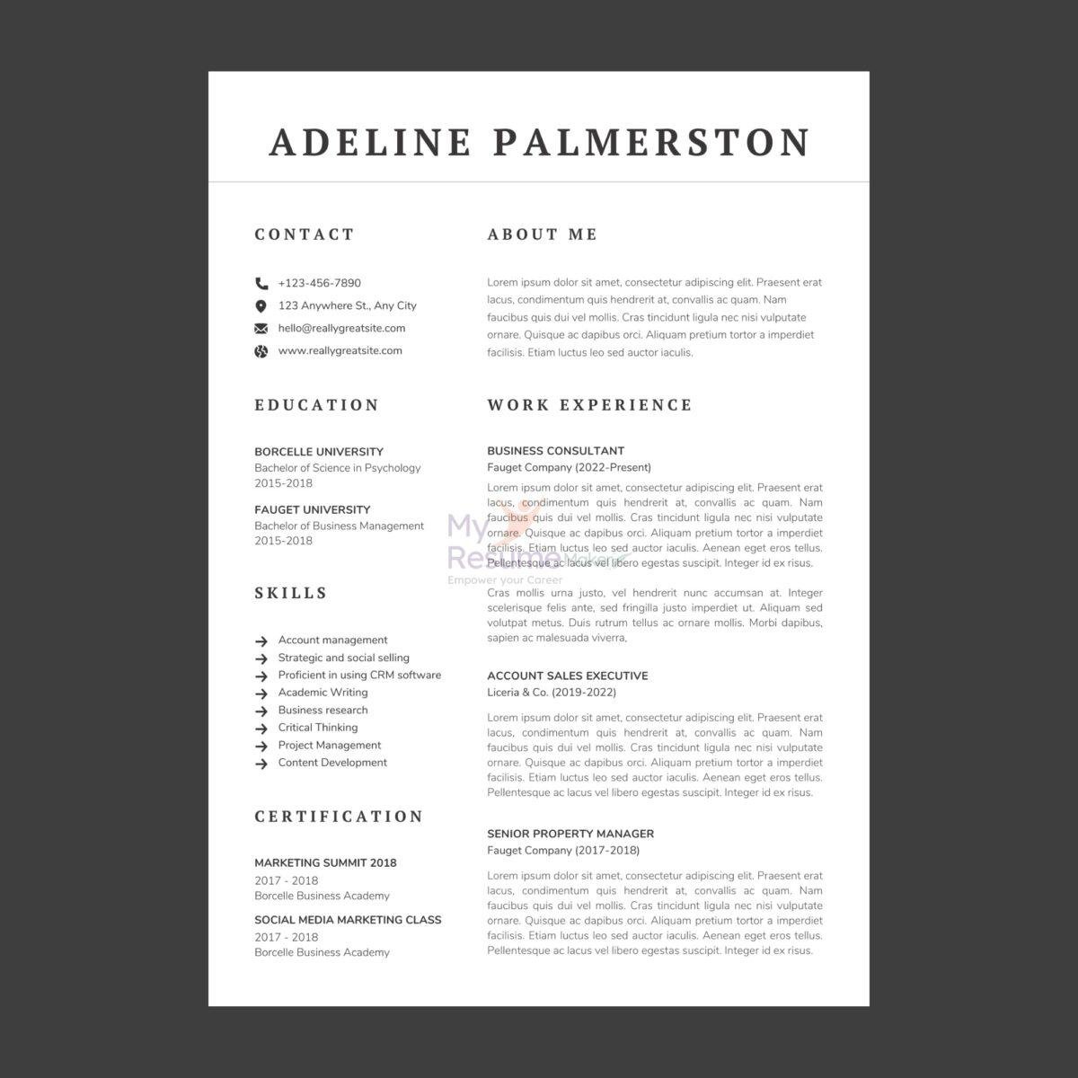 Sample Resumes - My Resume Maker